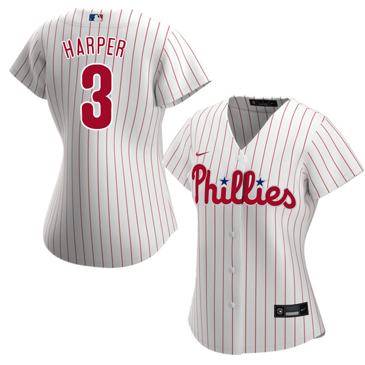 Nike Women #3 Bryce Harper Philadelphia Phillies Baseball Jerseys Sale-White